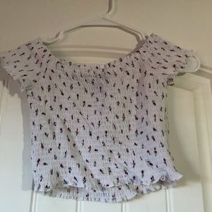 Smocked Floral print crop